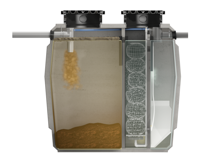 Oxyfix — une cuve, cloisons béton