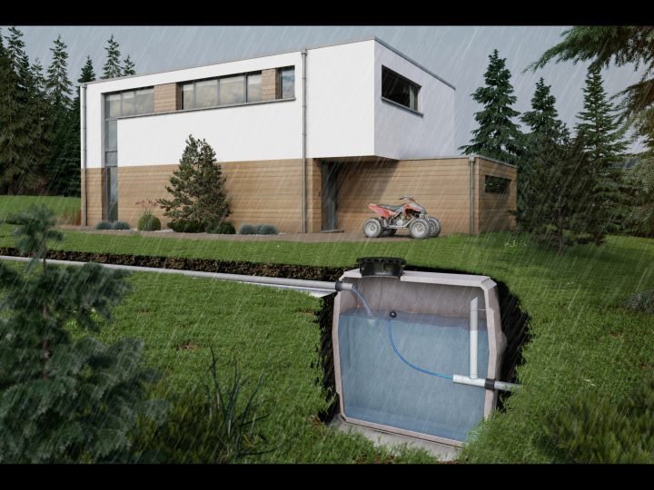 Waterbuffer 6 m³ — rétention 2,4 m³